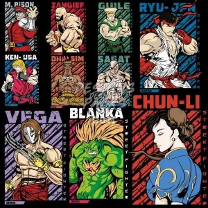 10 Gaming Fighters Designs Bundle PNG