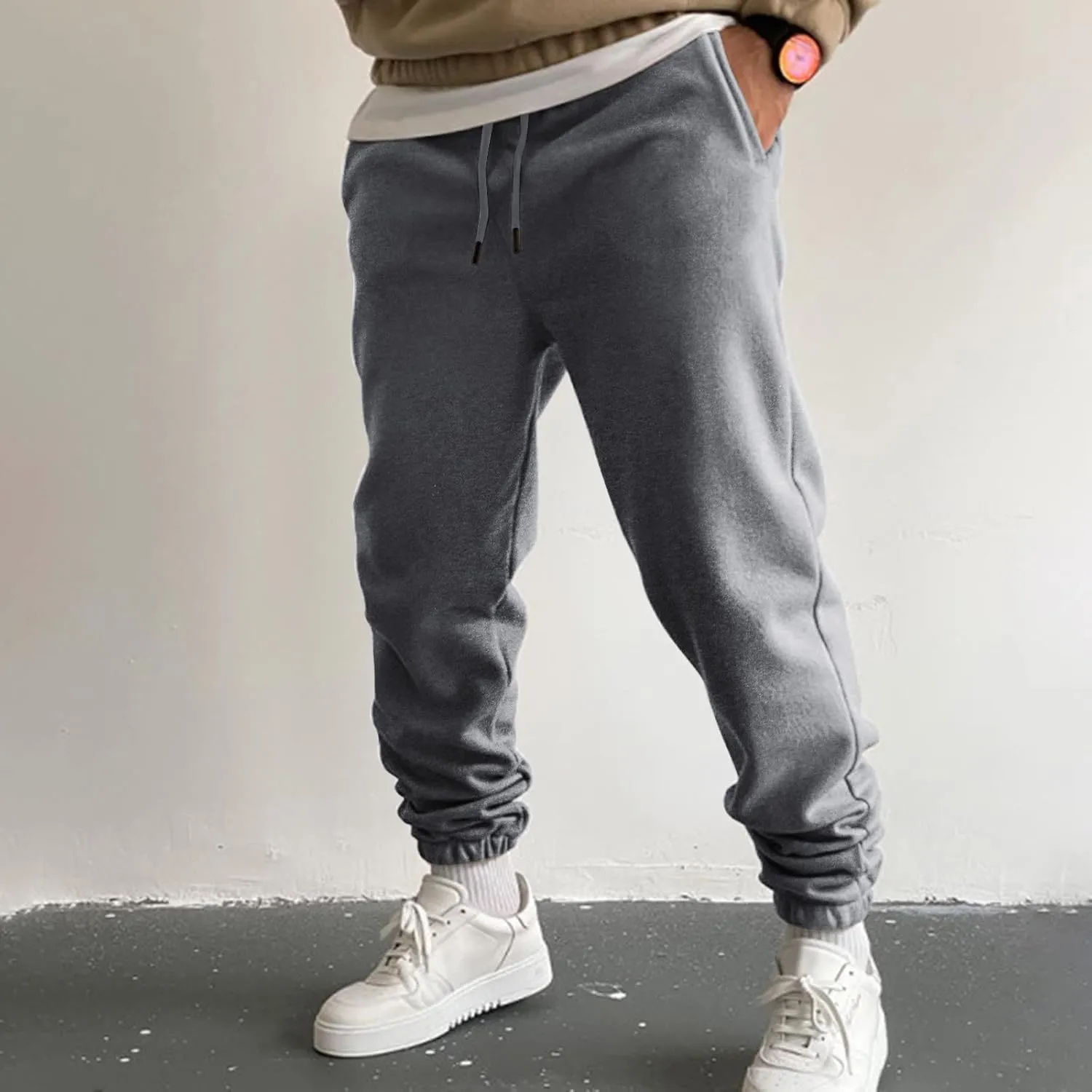 2023 Sweatpants for Men, Men's Cargo Sweatpant Casual Joggers Athletic Pants Loose Stretch Baggy Trousers with Pockets