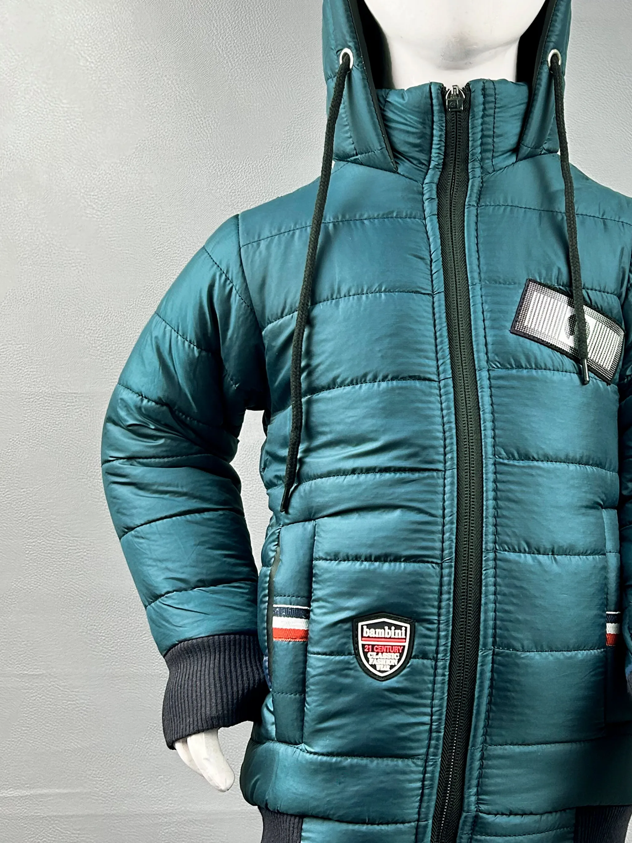 2.5Yrs - 8Yrs Dark Sea Green Puffer Jacket For Boys NKG KJ29