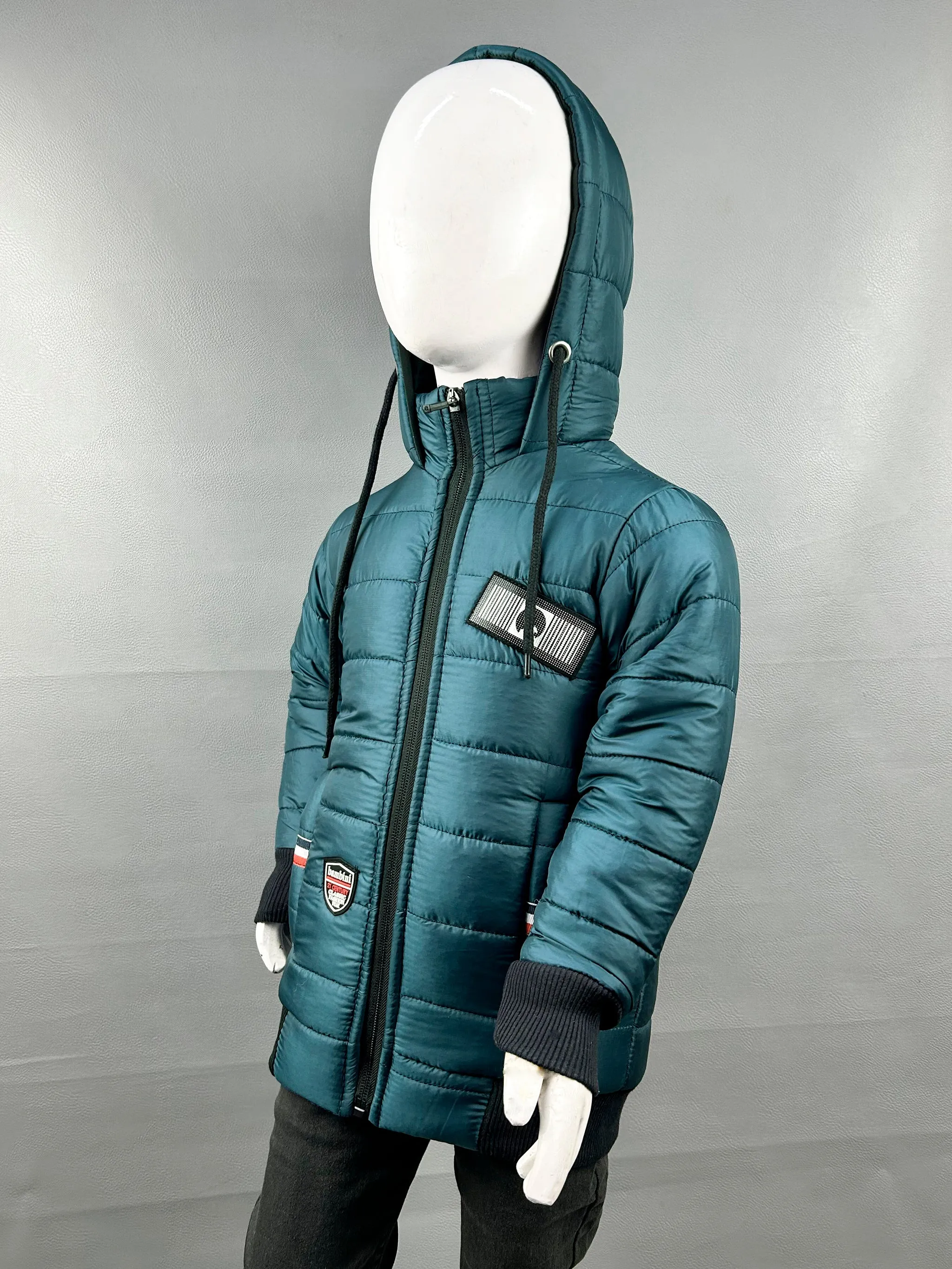 2.5Yrs - 8Yrs Dark Sea Green Puffer Jacket For Boys NKG KJ29