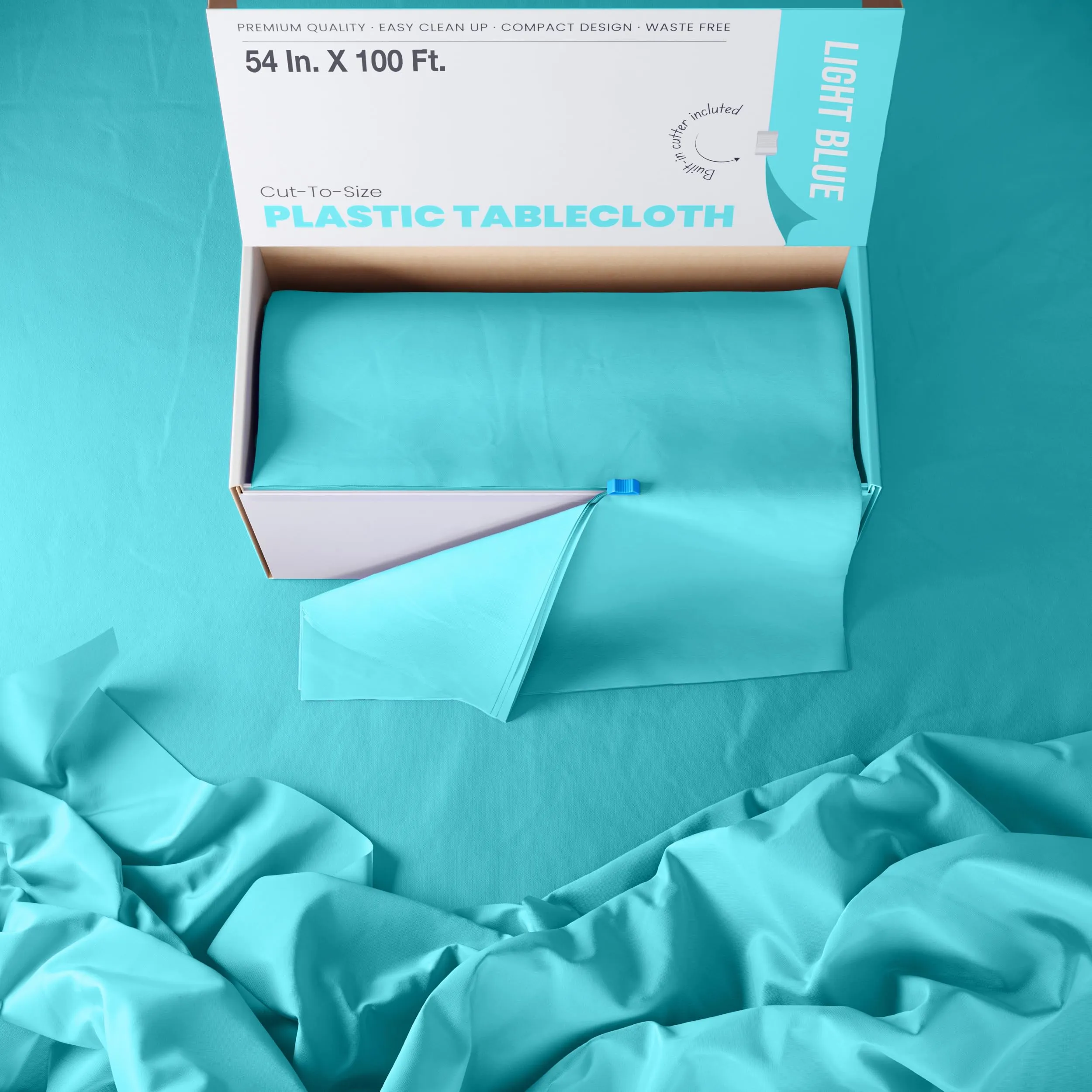 54 In. x 100 Ft. Cut To Size Table Roll | Light Blue