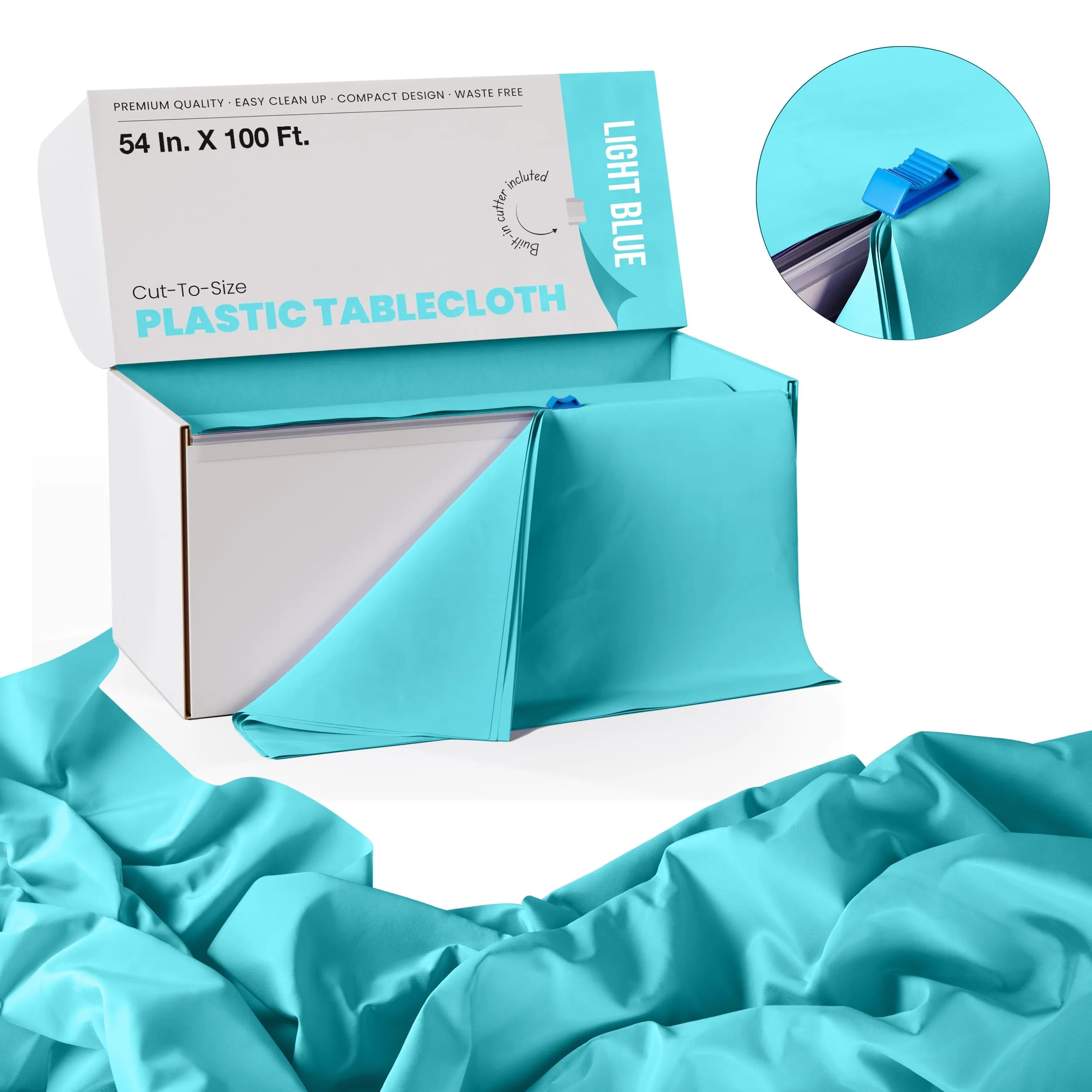54 In. x 100 Ft. Cut To Size Table Roll | Light Blue