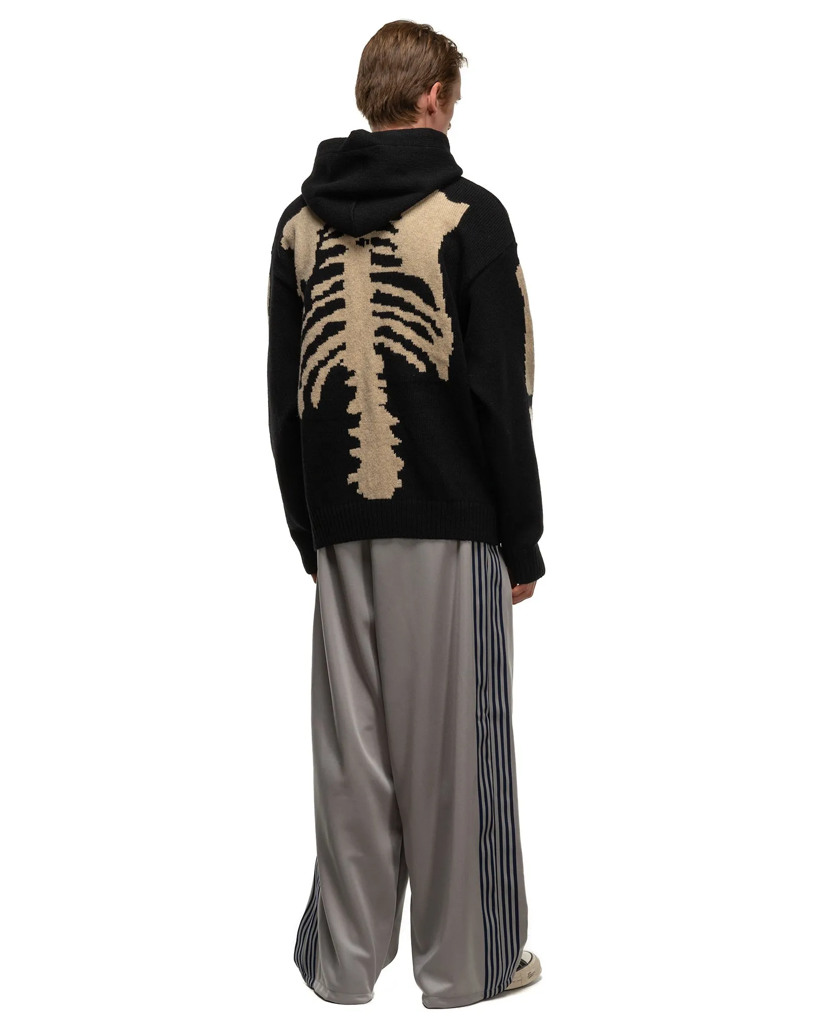5G Wool BONE Hood Sweater Black