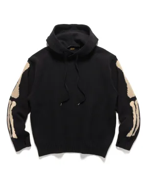 5G Wool BONE Hood Sweater Black