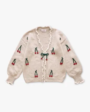 Adult Cherries Cardigan | Wheat