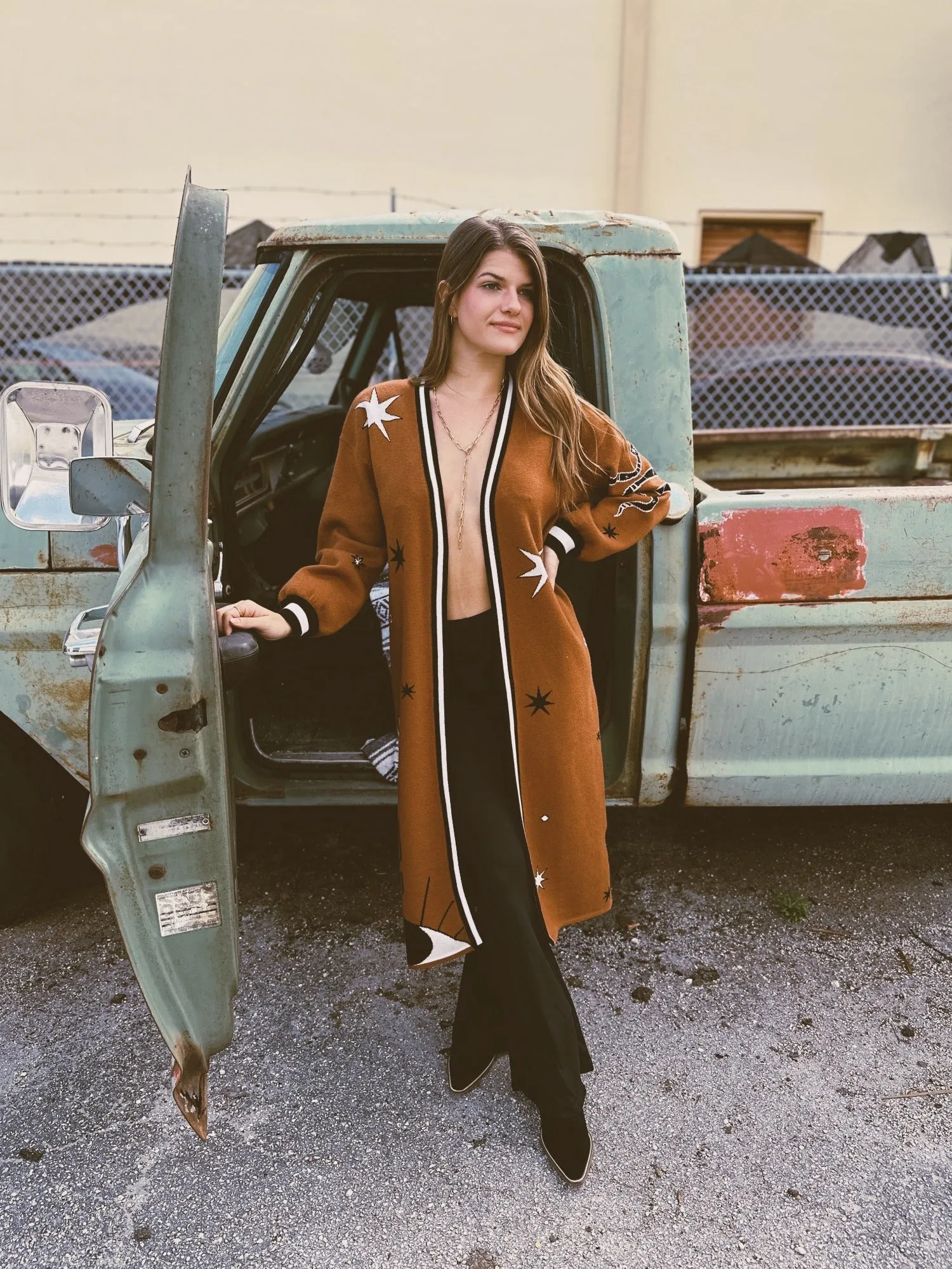Allie Falcon Seek & Find Maxi Sweater Cardigan