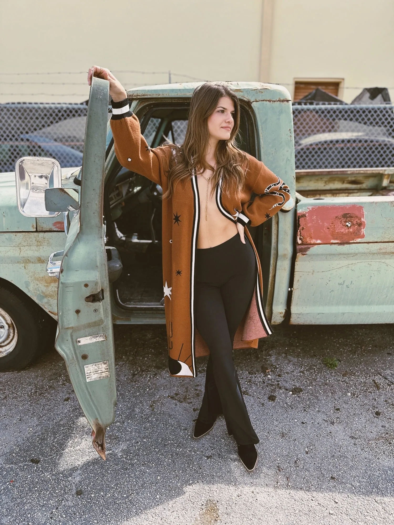 Allie Falcon Seek & Find Maxi Sweater Cardigan