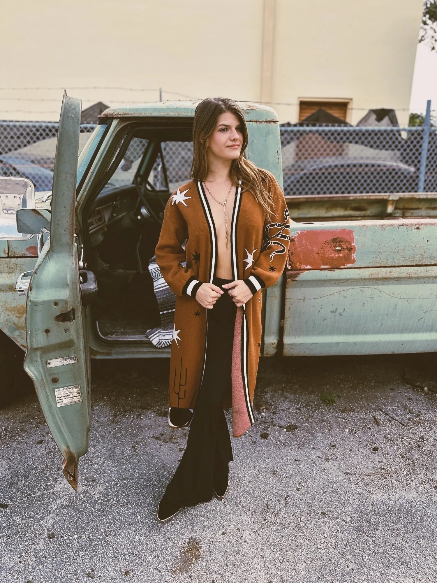 Allie Falcon Seek & Find Maxi Sweater Cardigan
