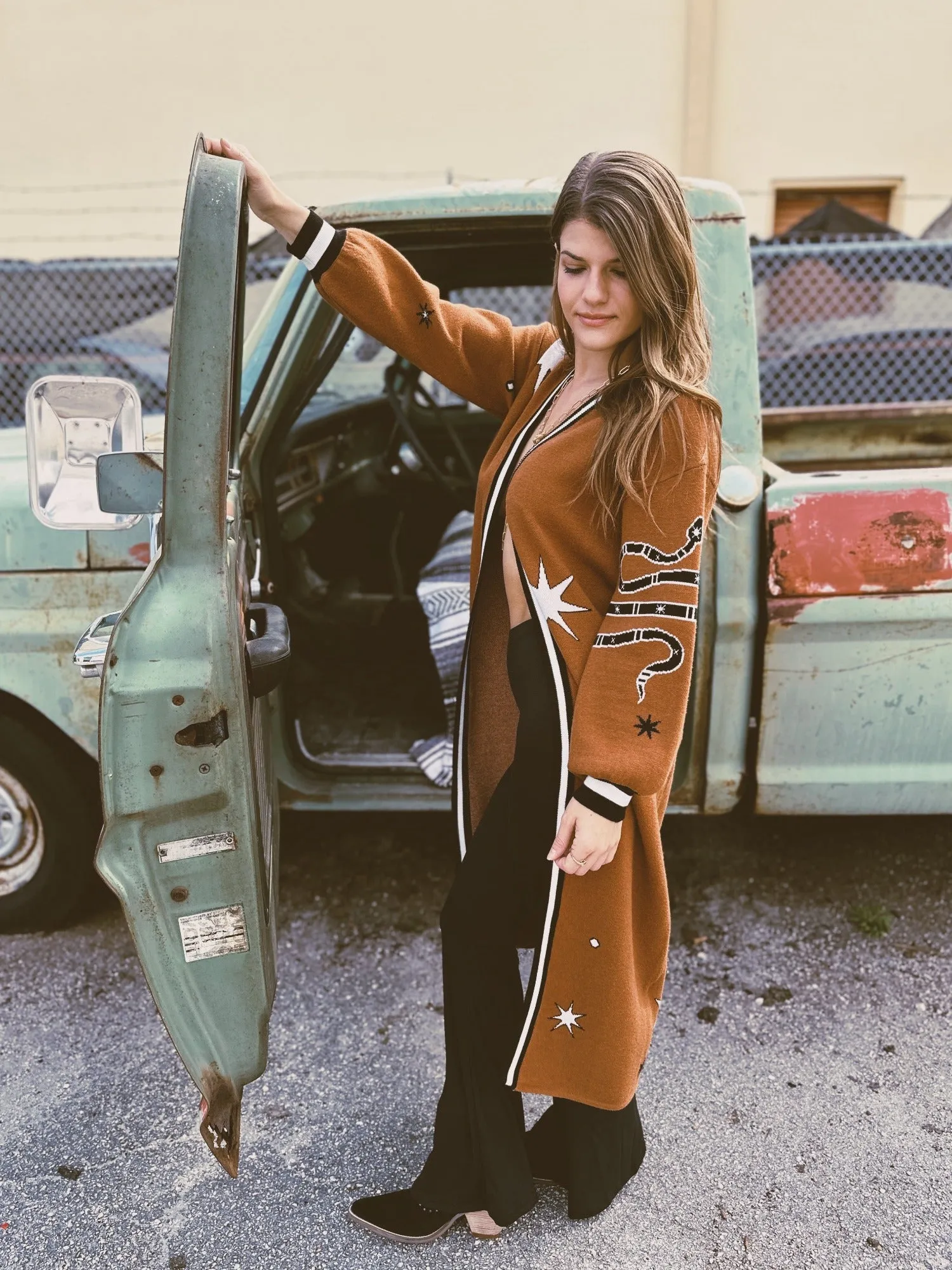 Allie Falcon Seek & Find Maxi Sweater Cardigan