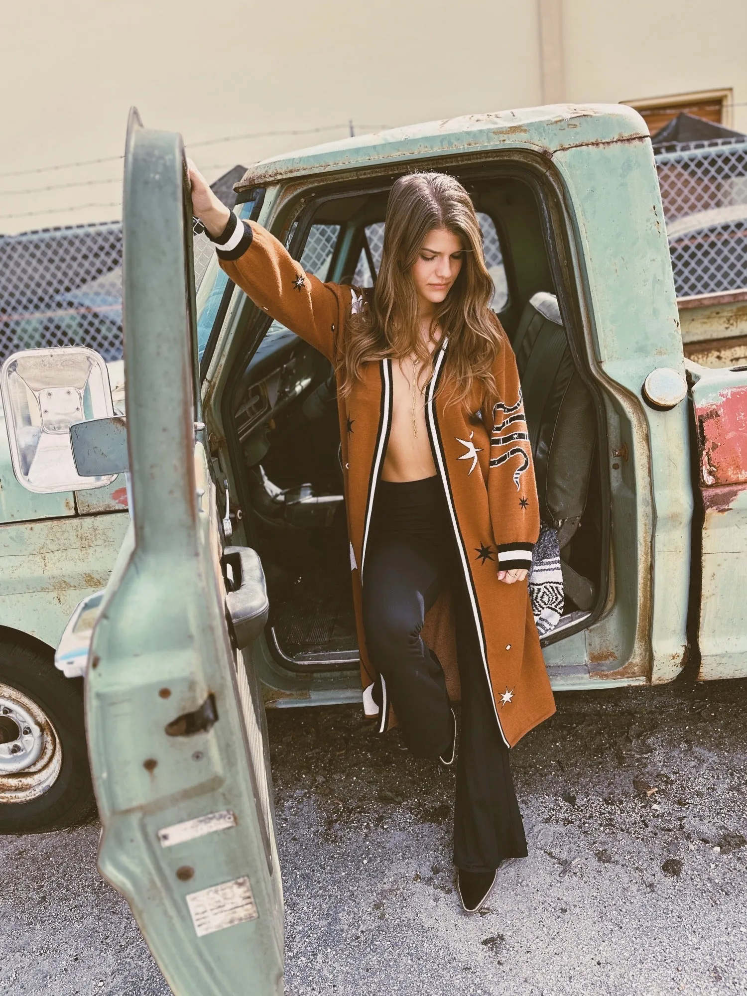 Allie Falcon Seek & Find Maxi Sweater Cardigan