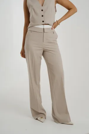Arabella Pinstripe Trousers In Beige