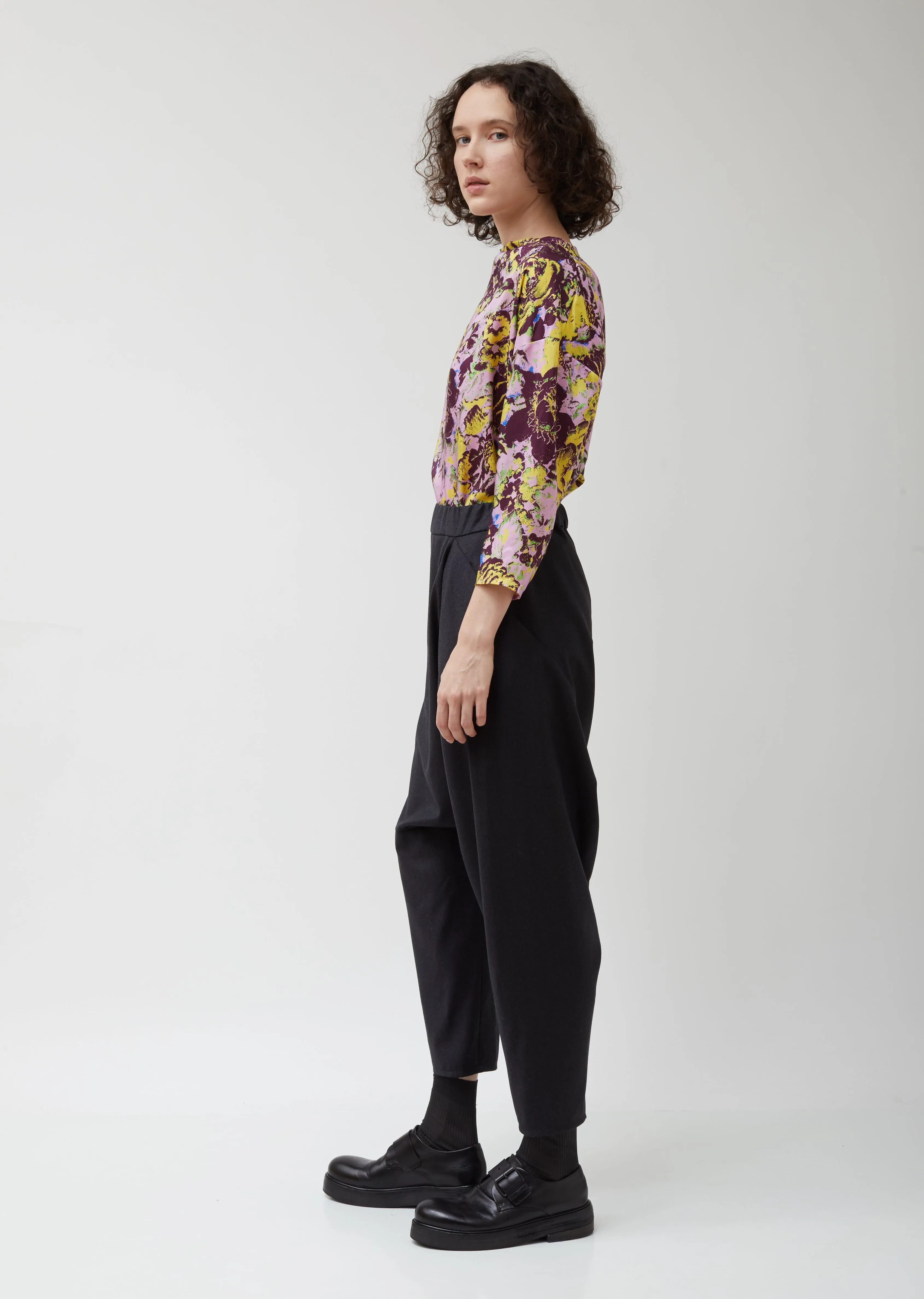 Asymmetric C Organic Wool Pants