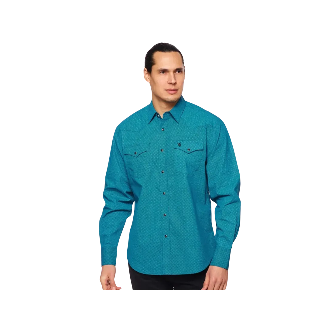 Avalon Men's Rodeo Western Print Long Sleeve Shirt