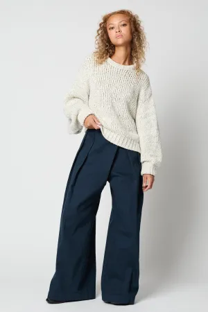 BALLOON SLEEVE IN TEXTURE LOOSE COTTON