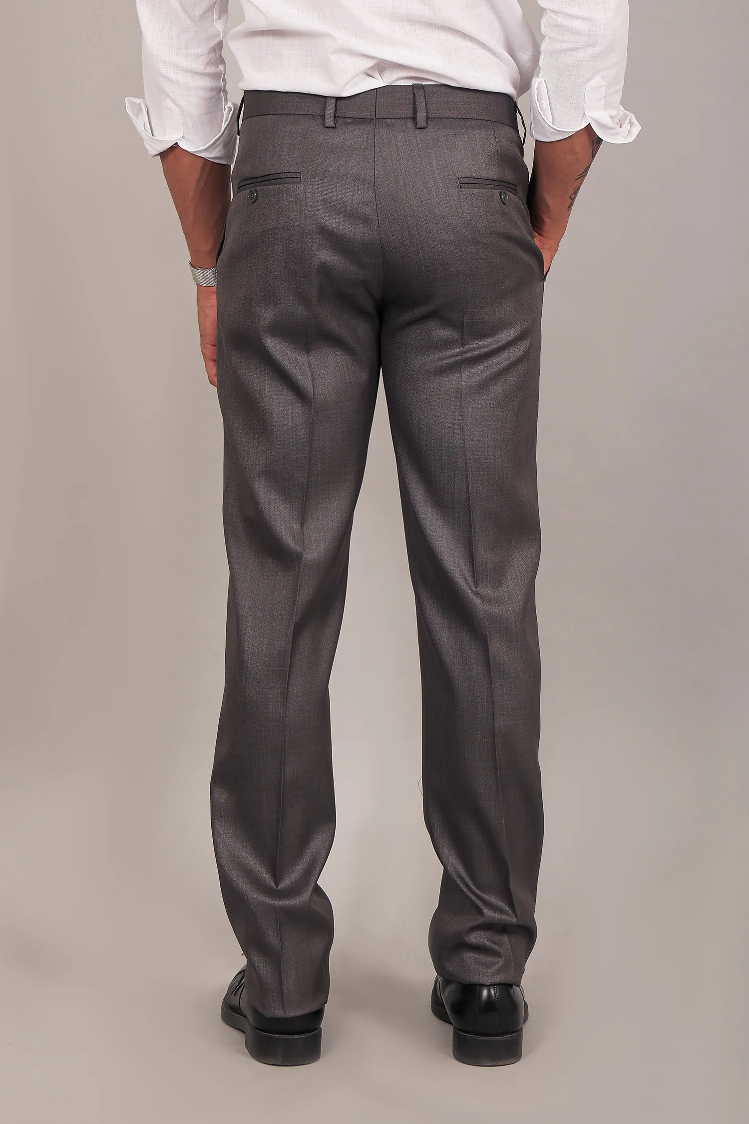 Bluebird Men's Dark Grey Formal Trousers