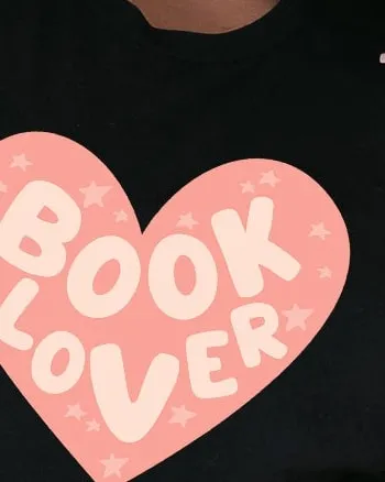 Book Lover Heart | Black
