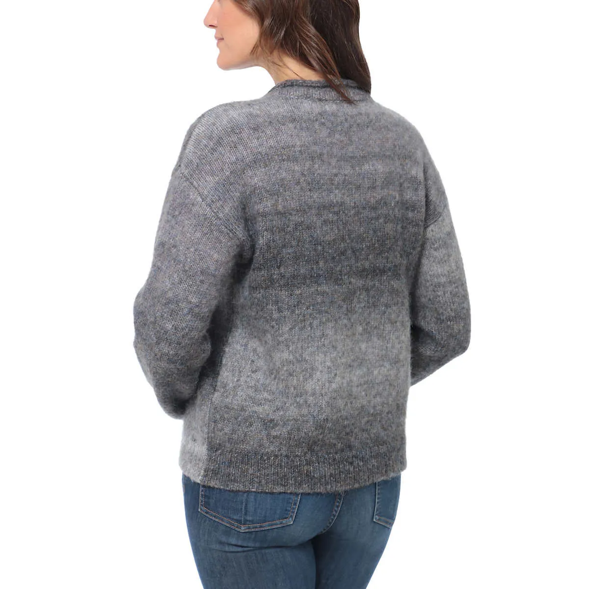 Briggs Women's Cozy V-Neck Soft Knit Wool Blend Ombre Space Dye Sweater