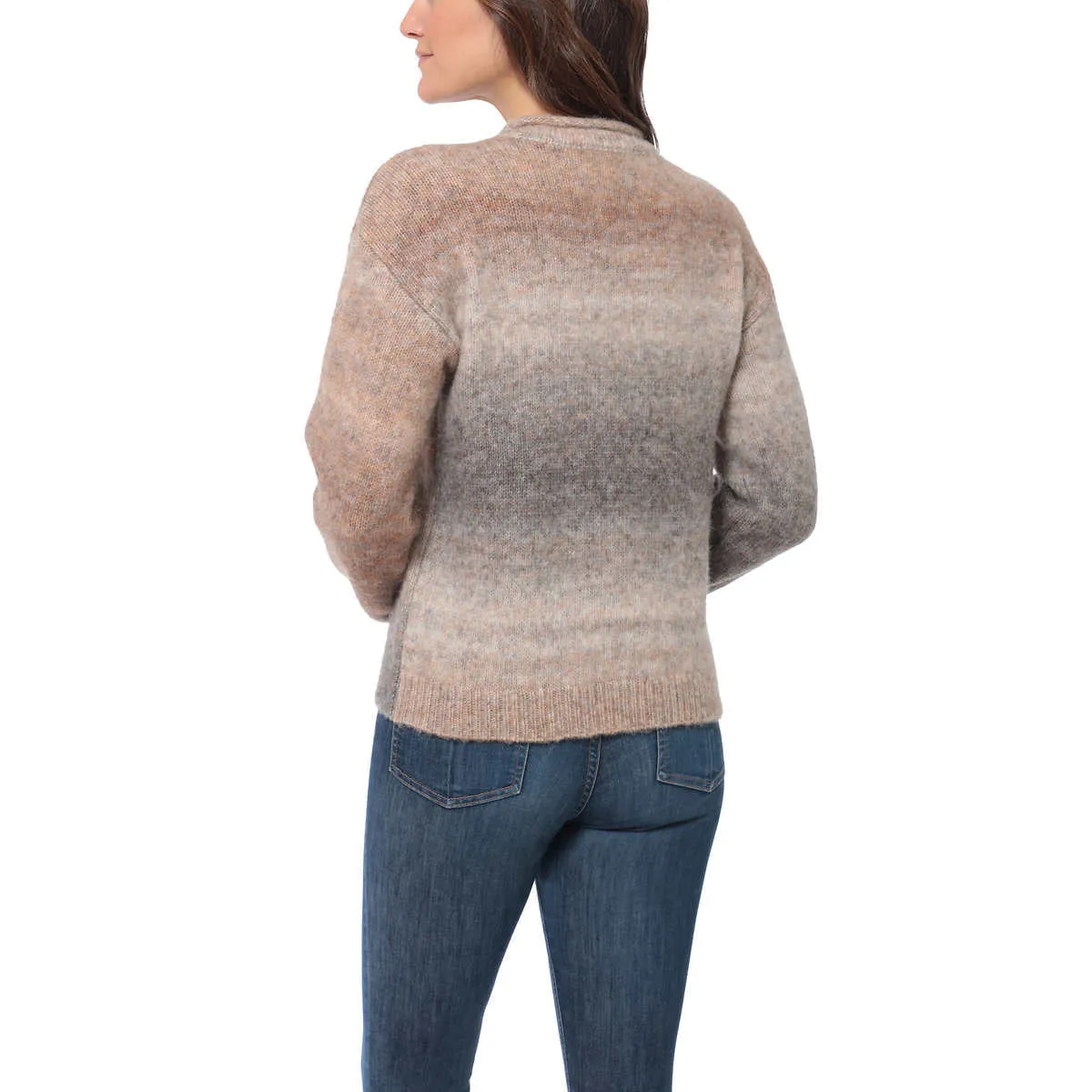 Briggs Women's Cozy V-Neck Soft Knit Wool Blend Ombre Space Dye Sweater