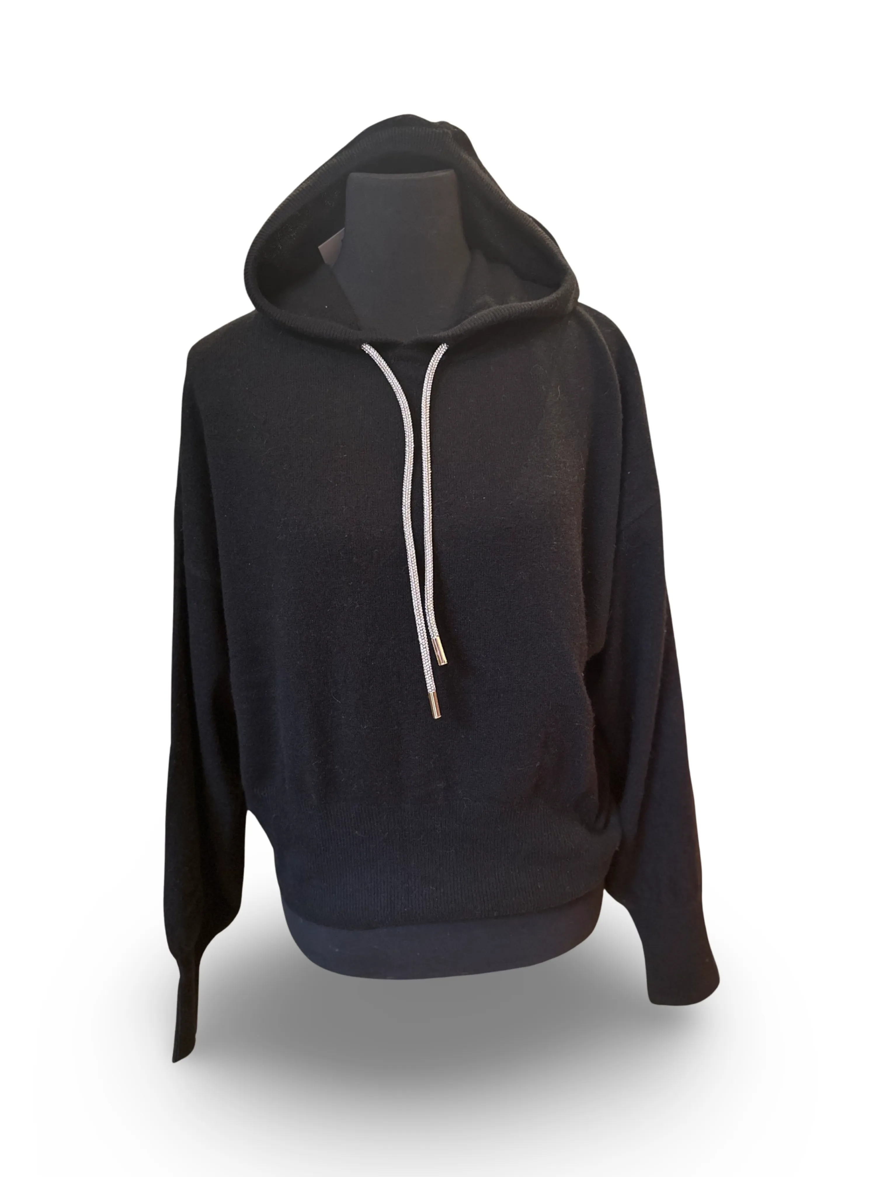 BRODIE Hillary Cashmere Hoodie in Black