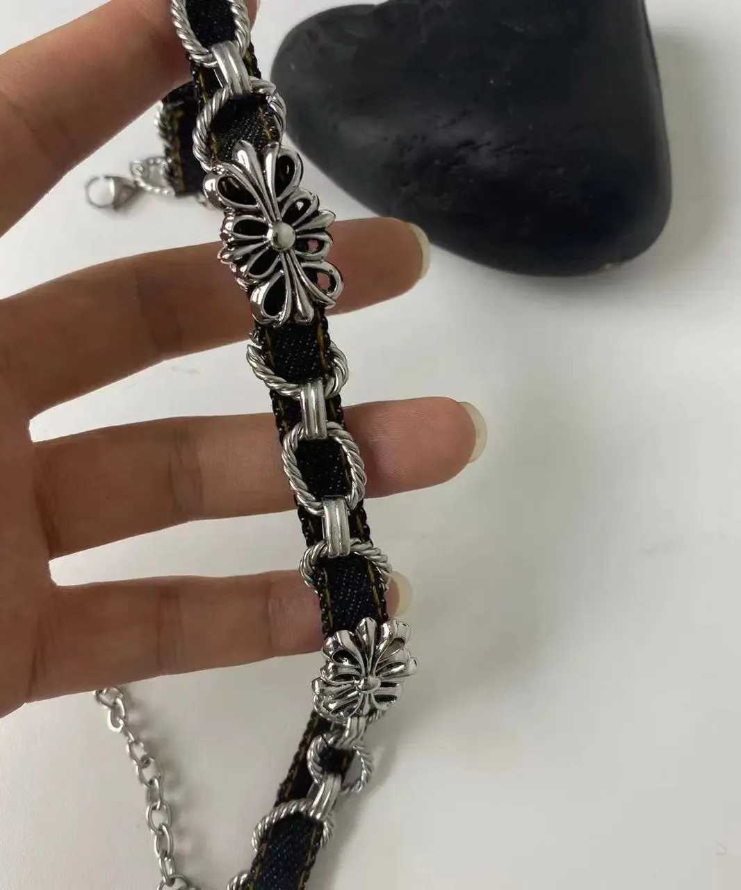 Chic Black Stainless Steel Cross Necklace ML0684