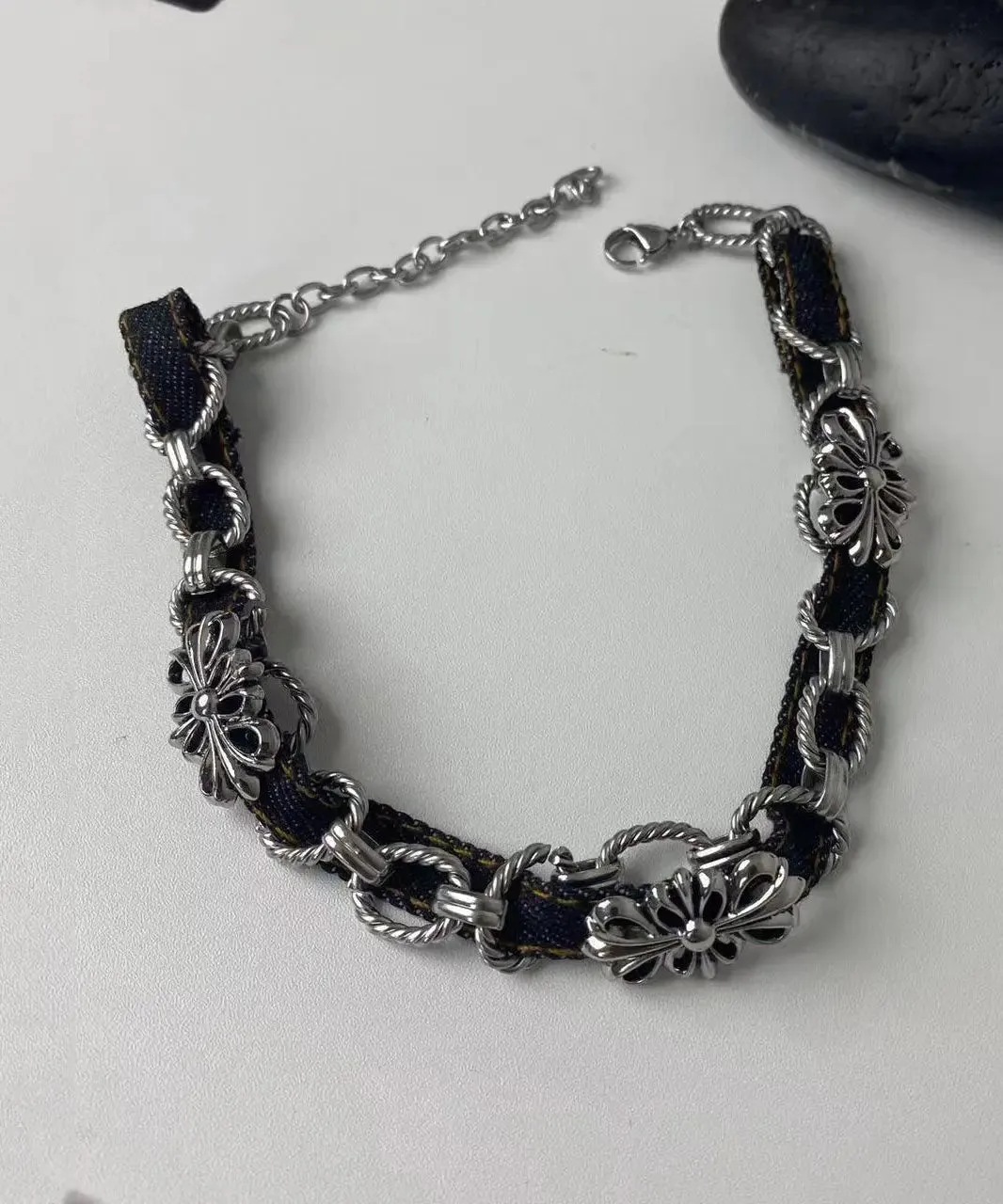 Chic Black Stainless Steel Cross Necklace ML0684