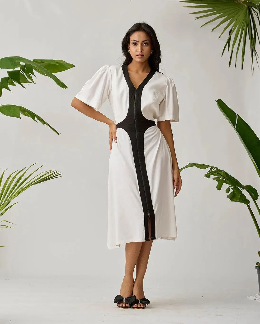 Chic Harmony Two Tone Midi Dress