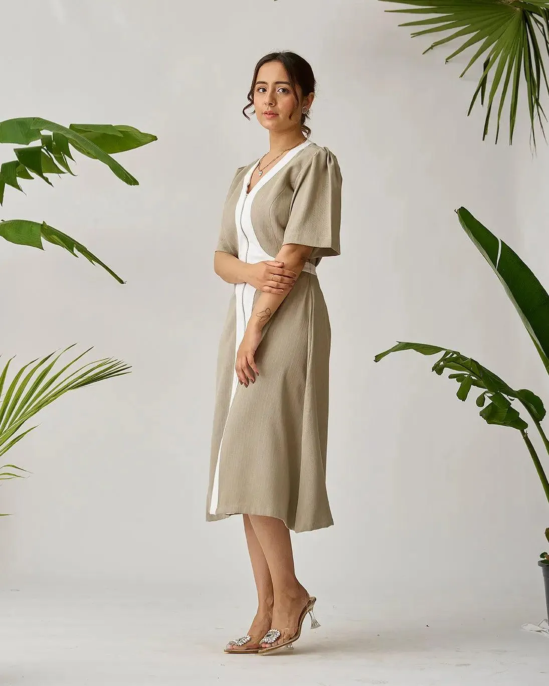 Chic Harmony Two Tone Midi Dress