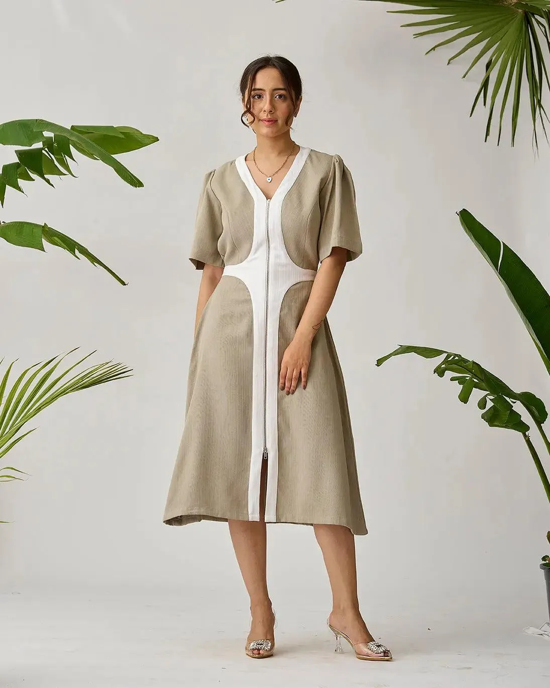 Chic Harmony Two Tone Midi Dress