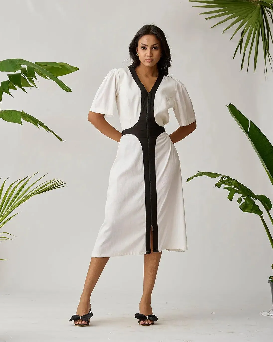 Chic Harmony Two Tone Midi Dress