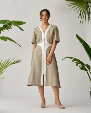 Chic Harmony Two Tone Midi Dress