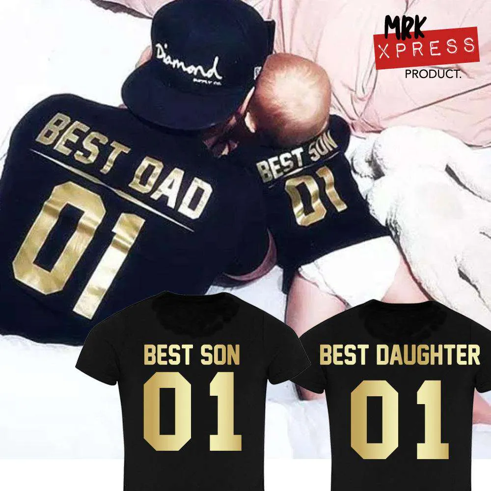 Choose Your Number Best Family Black/Gold Matching Tees (MRK X)