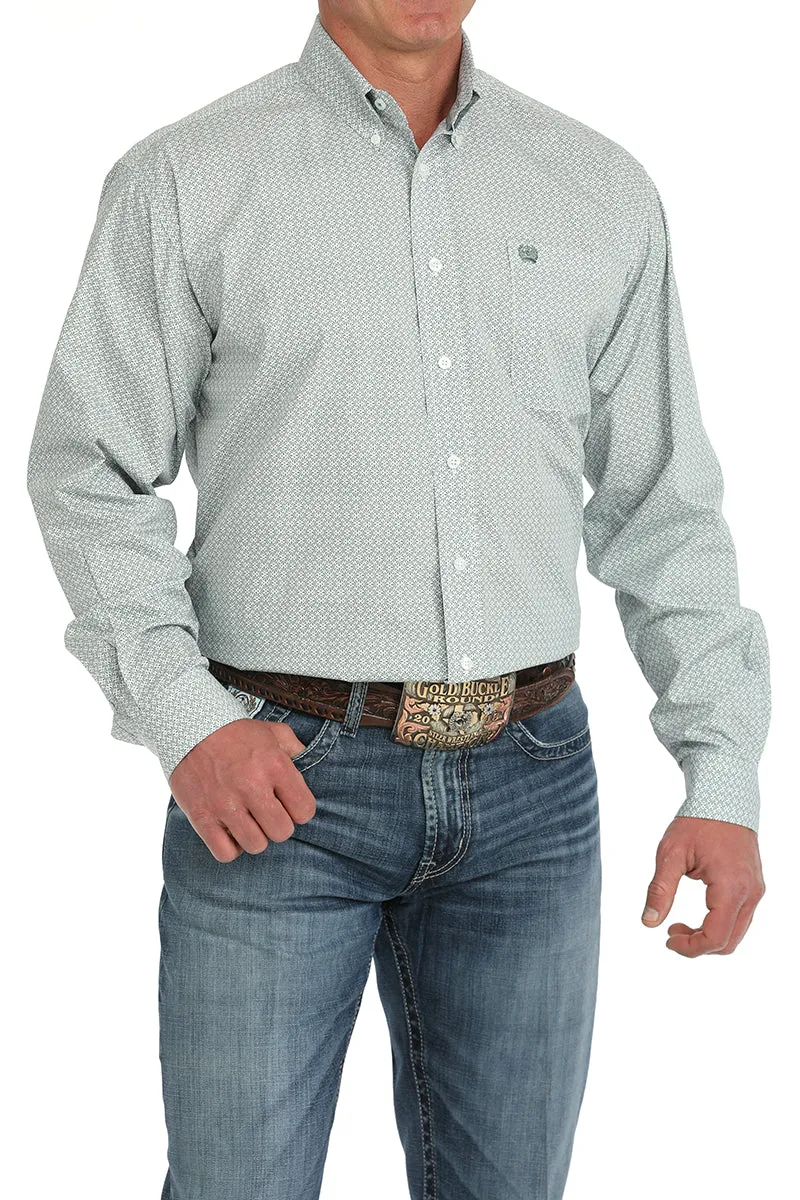 Cinch Green Medallion Print Button-Down Western Shirt