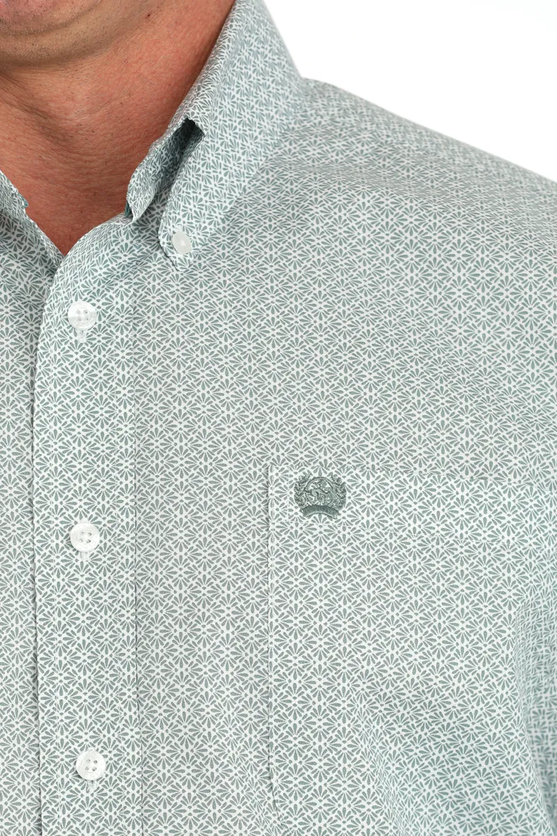 Cinch Green Medallion Print Button-Down Western Shirt