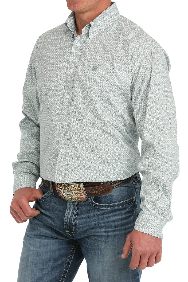 Cinch Green Medallion Print Button-Down Western Shirt