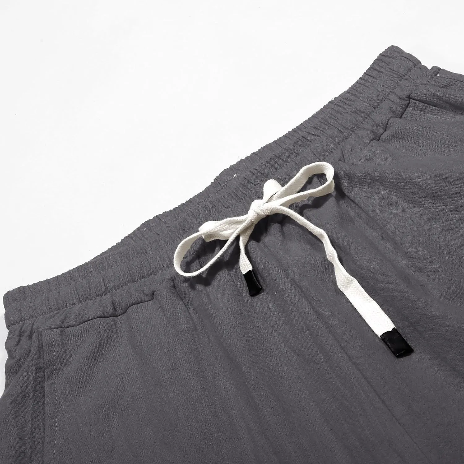 Cotton Linen Pants Women Baggy Casual Summer Beach Solid Color Plus Size High Waist Linen Pants Plus Size Ankle Trousers