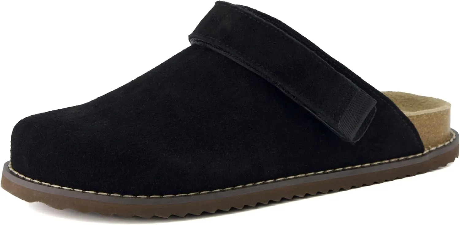 CUSHIONAIRE Women's Boulder Genuine Suede Clog with Swivel Strap  Lightweight EVA Sole, Memory Foam Insole, Wide Widths Available