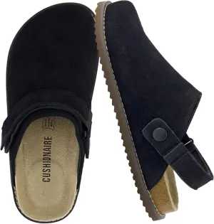 CUSHIONAIRE Women's Boulder Genuine Suede Clog with Swivel Strap  Lightweight EVA Sole, Memory Foam Insole, Wide Widths Available
