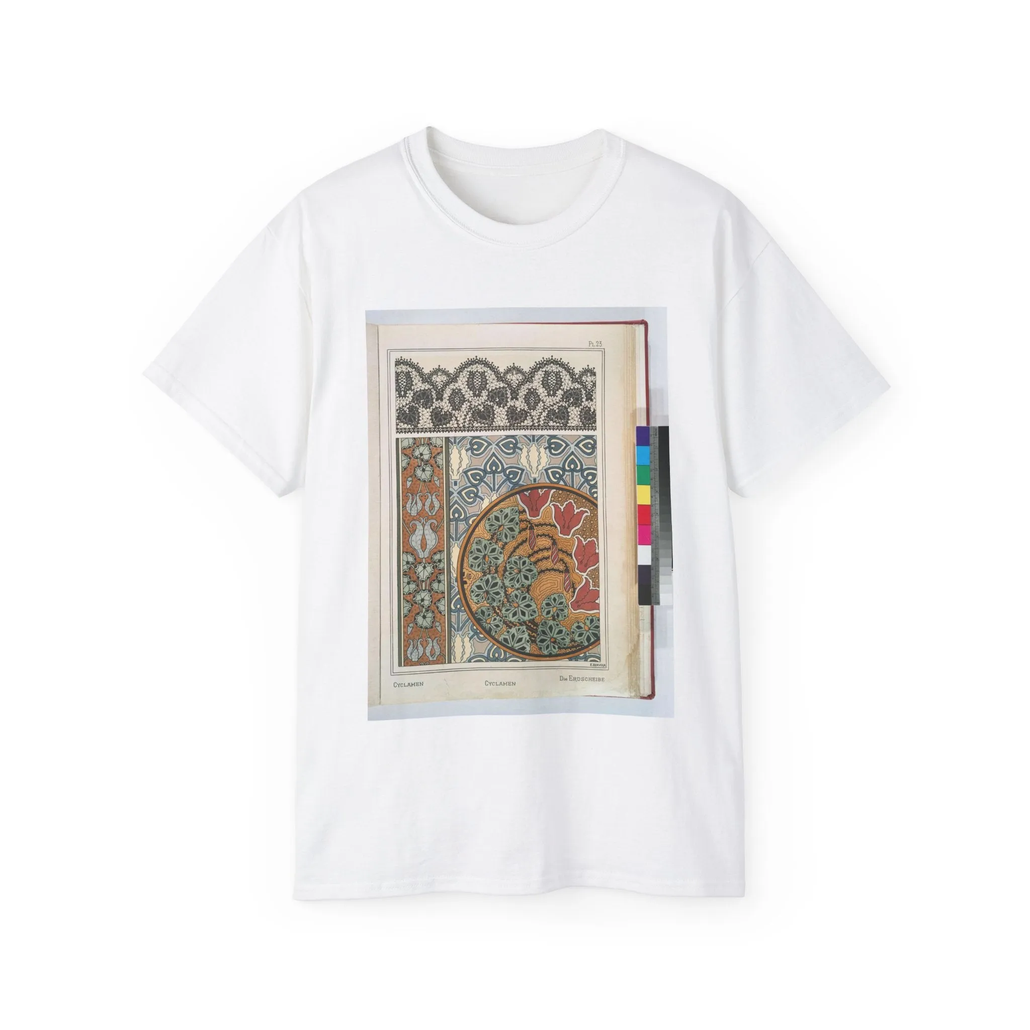 Cyclamen, E. Hervegh. Eugene Grasset, compiler White T-Shirt Gildan 2000 Cotton Unisex