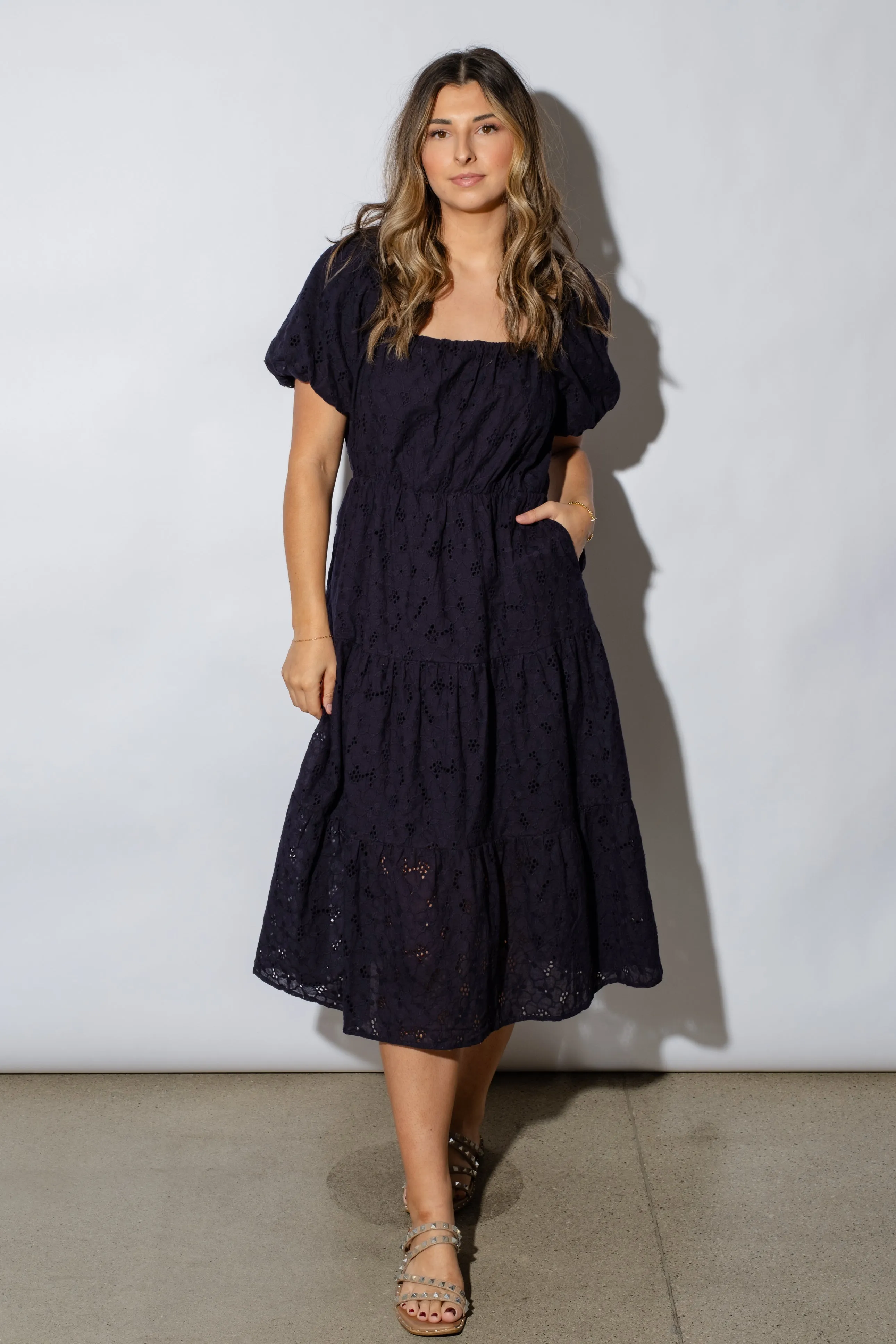 Dahlia Eyelet Midi Dress