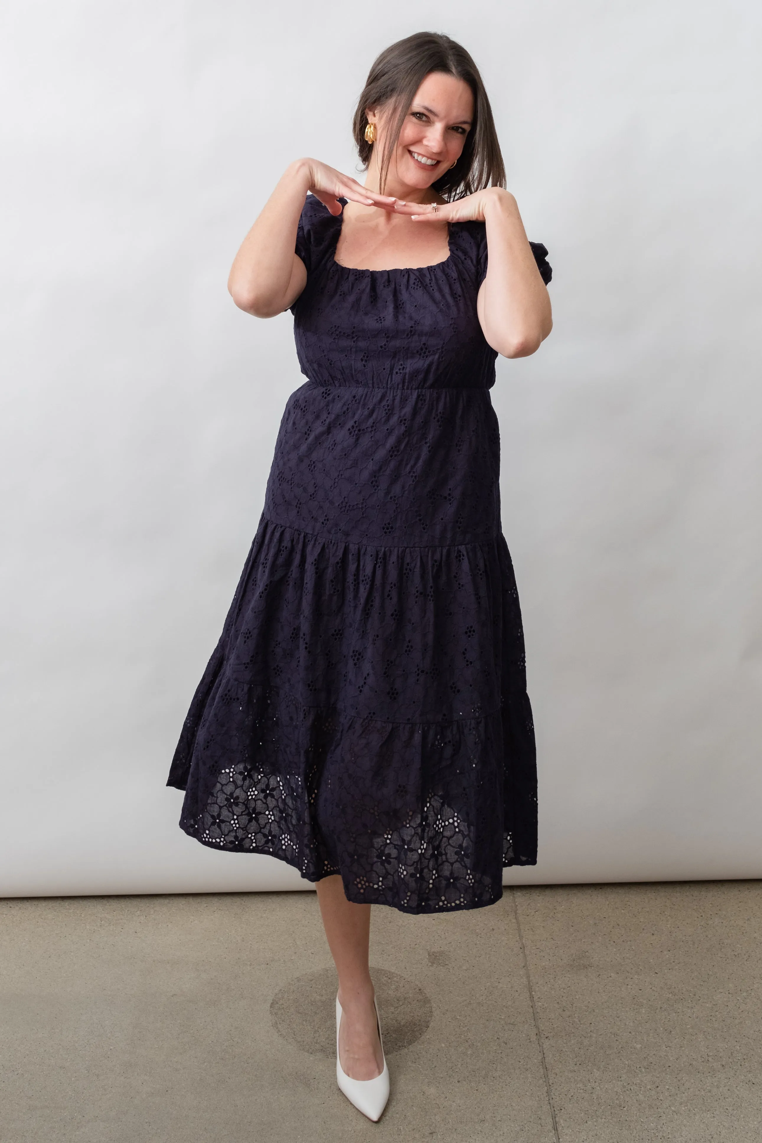 Dahlia Eyelet Midi Dress