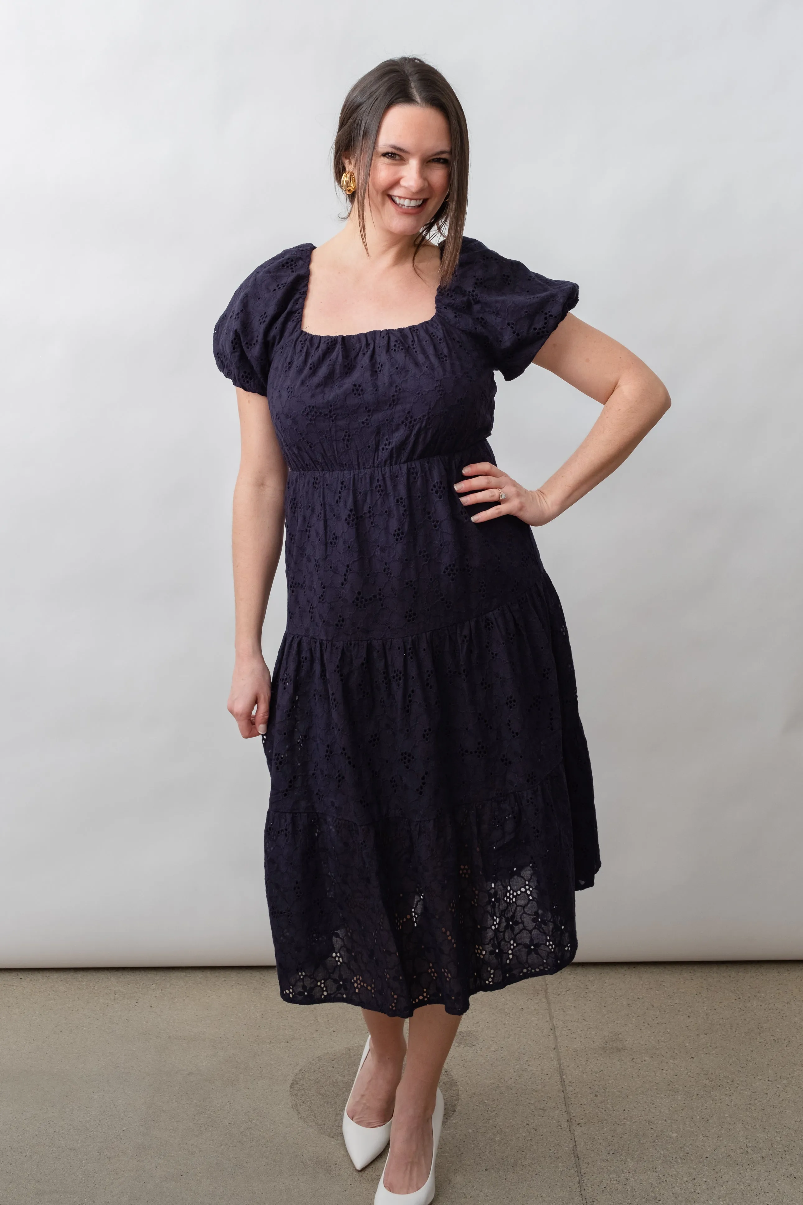 Dahlia Eyelet Midi Dress