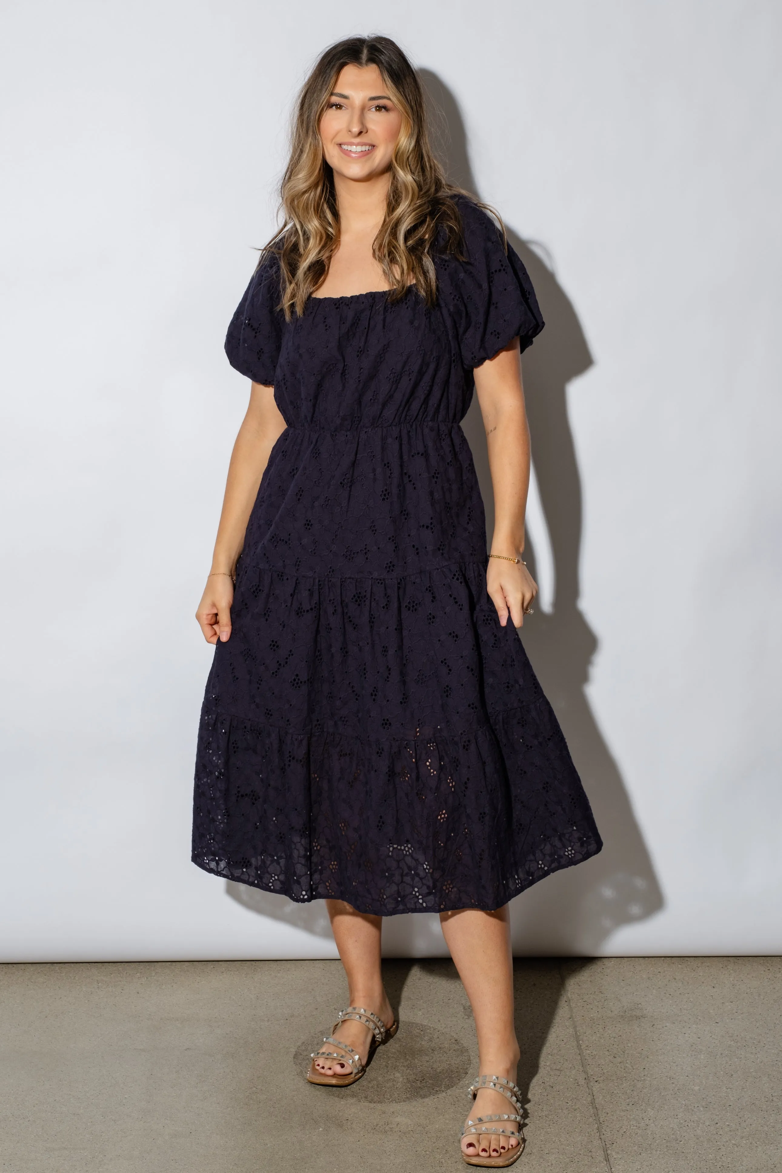 Dahlia Eyelet Midi Dress