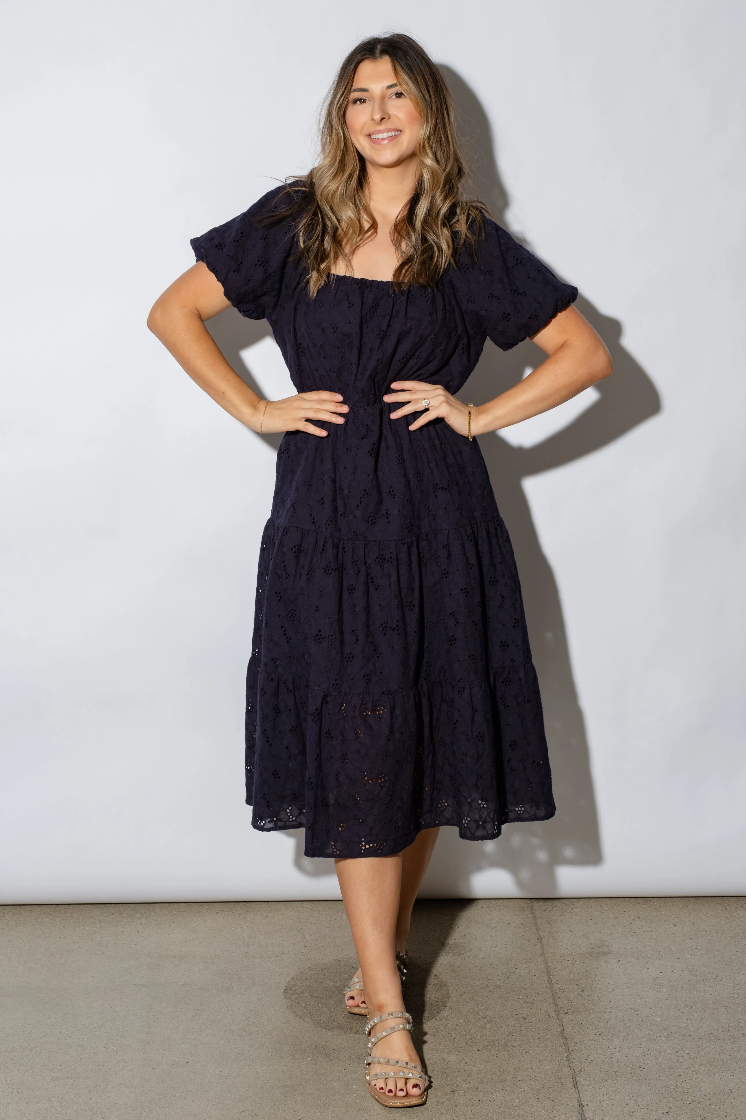 Dahlia Eyelet Midi Dress