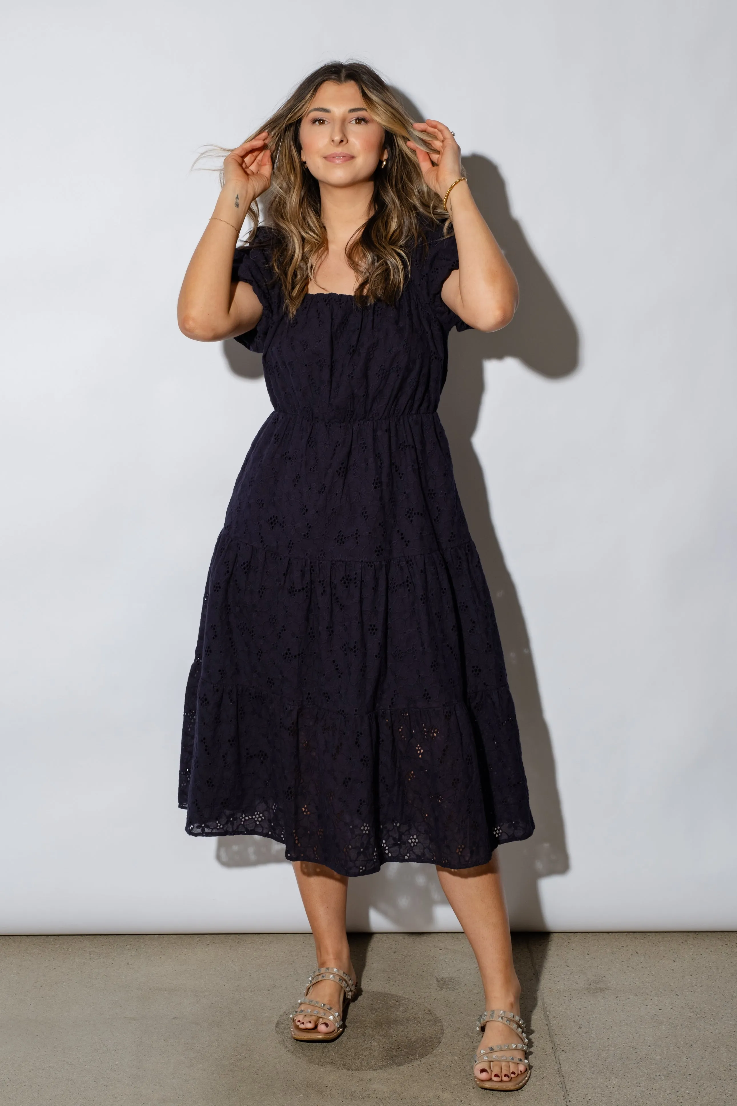 Dahlia Eyelet Midi Dress