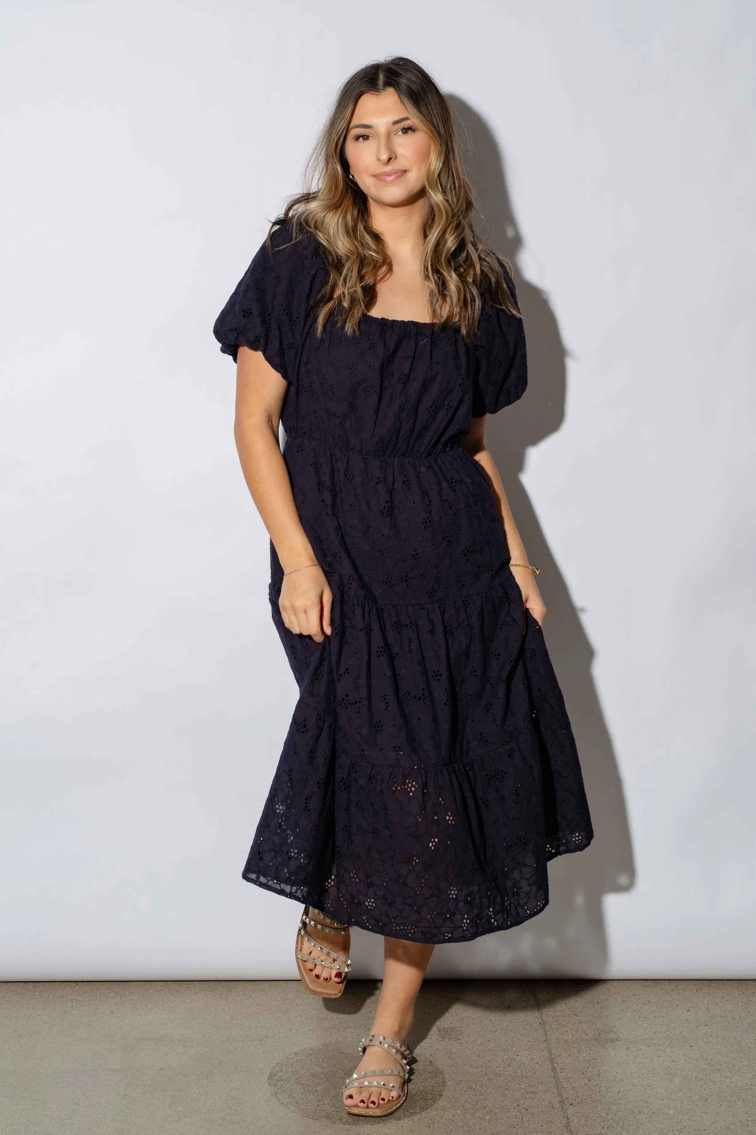 Dahlia Eyelet Midi Dress