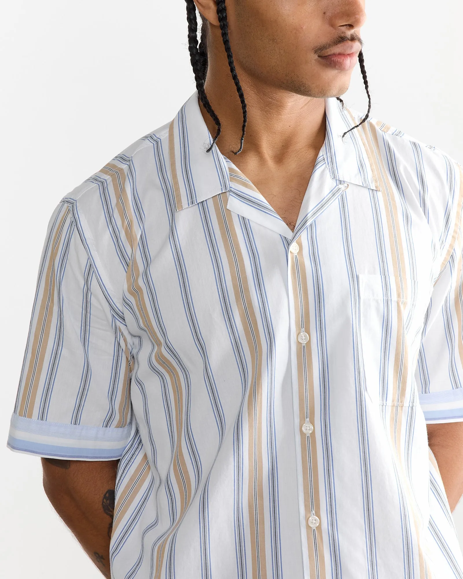 Dean Road Shirt in Blue/Sand