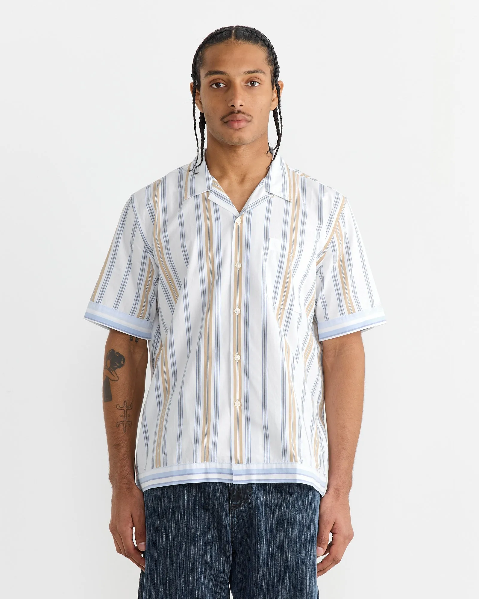Dean Road Shirt in Blue/Sand