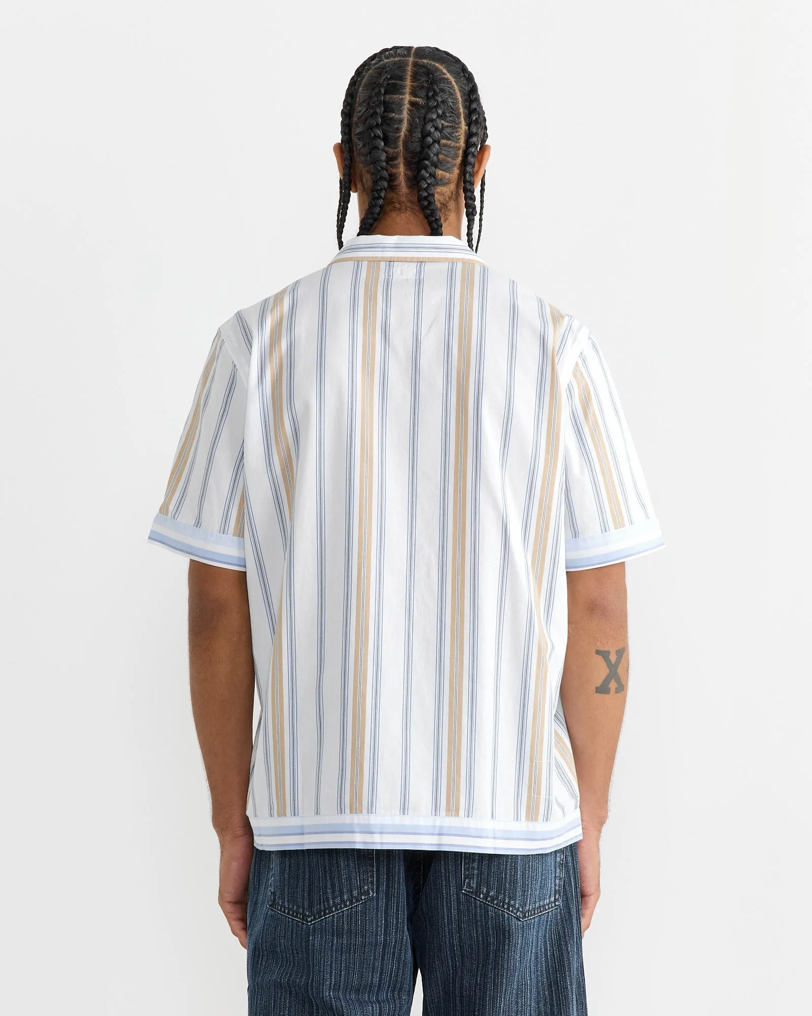 Dean Road Shirt in Blue/Sand