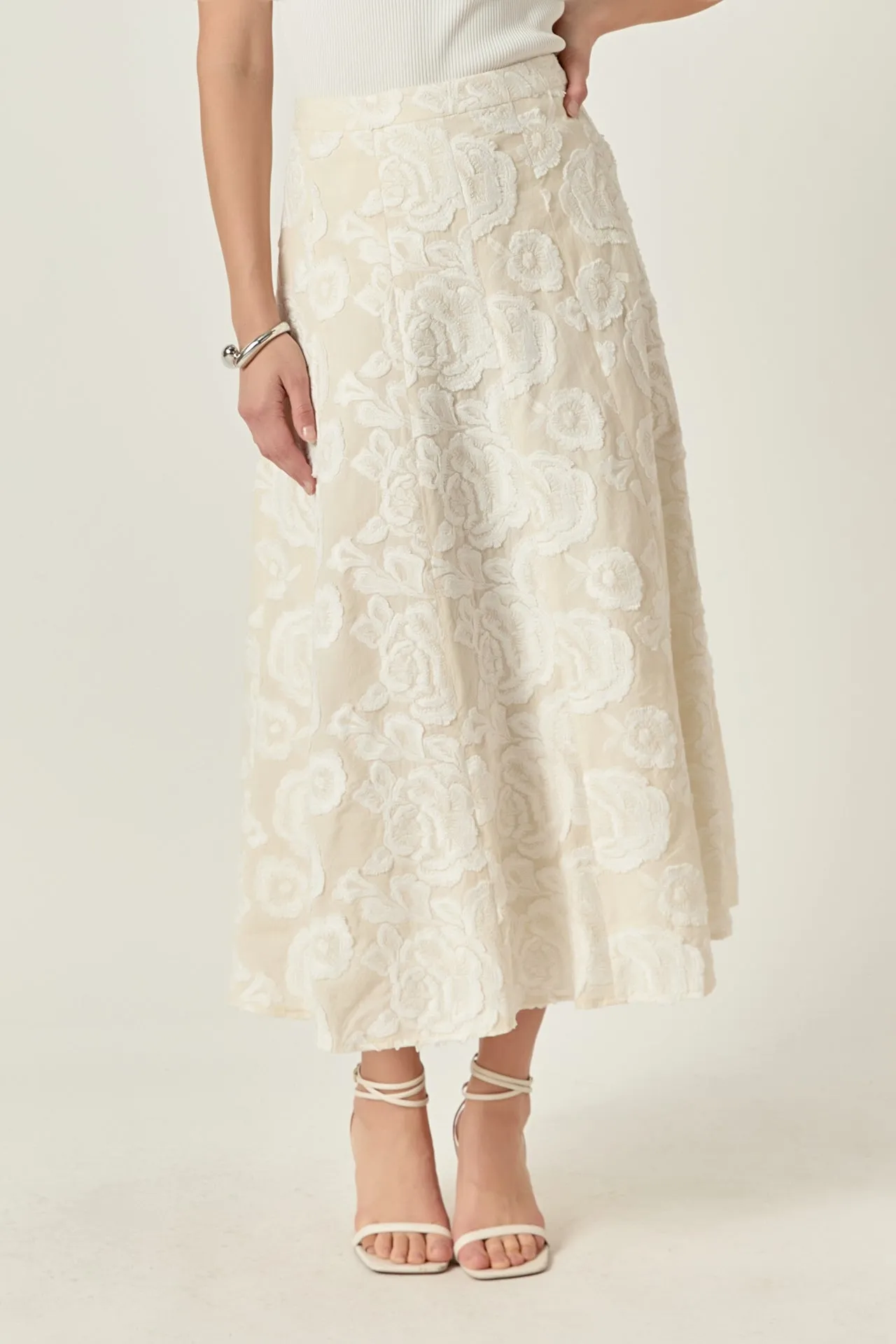 Denali Floral Embroidered Maxi Skirt