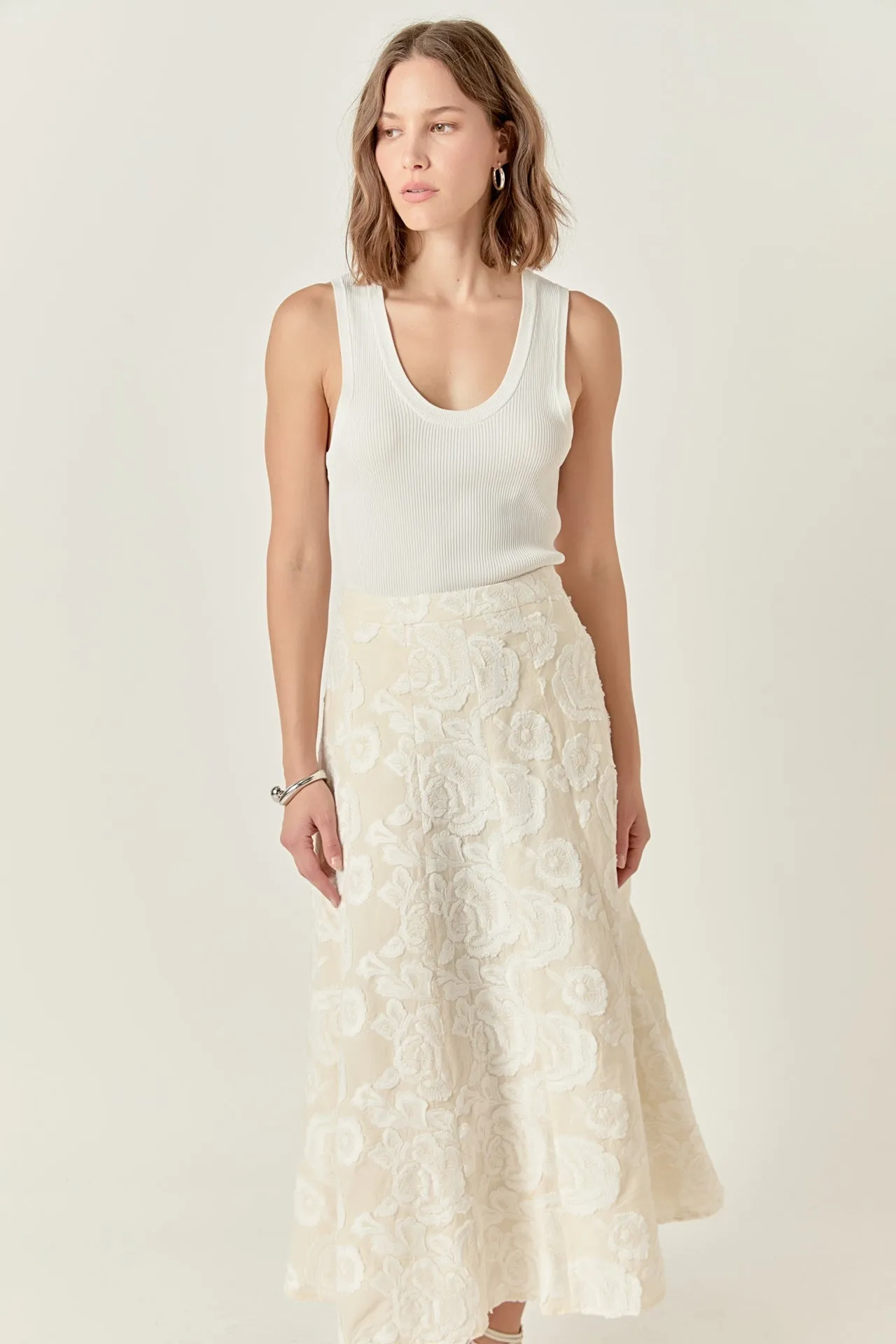 Denali Floral Embroidered Maxi Skirt